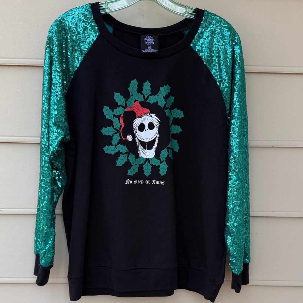 Disney, Tim Burton, The Nightmare Before Christmas Black Sweatshirt, 2XL